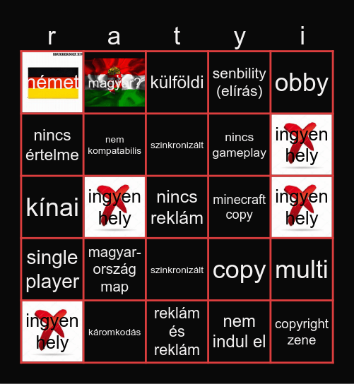 RATYI android Bingo Card