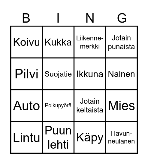 Ulkoilubingo Card