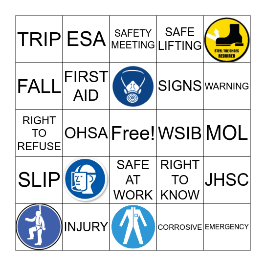 PMA SAFETY BINGO! Bingo Card