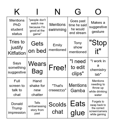 KITINGO Bingo Card