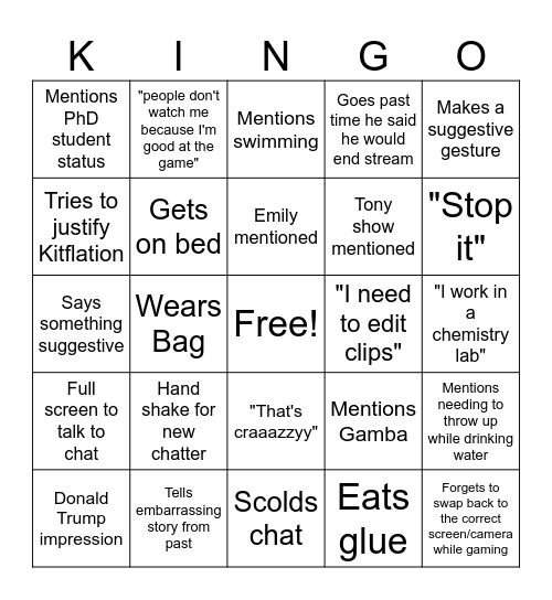 KITINGO Bingo Card