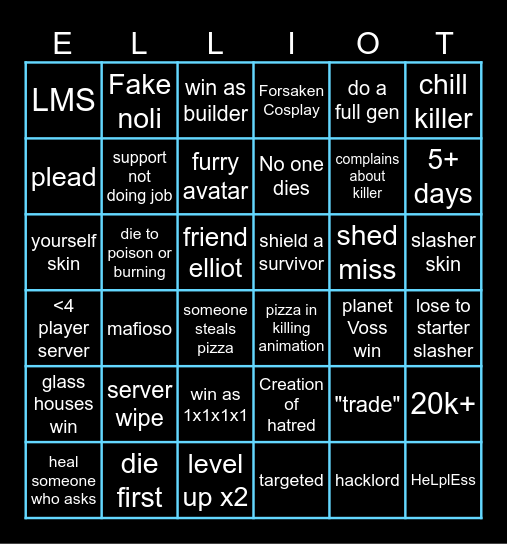 forsaken bbbingoo Bingo Card