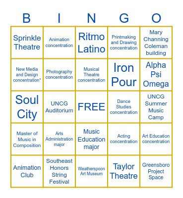 CVPA BINGO Card