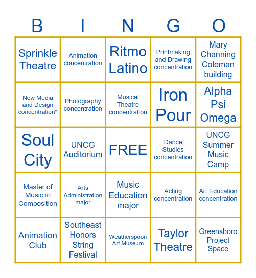 CVPA BINGO Card