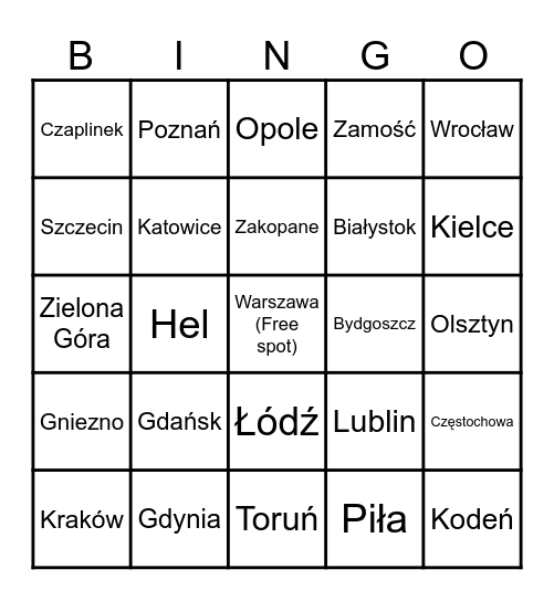 Go here Bingo Card