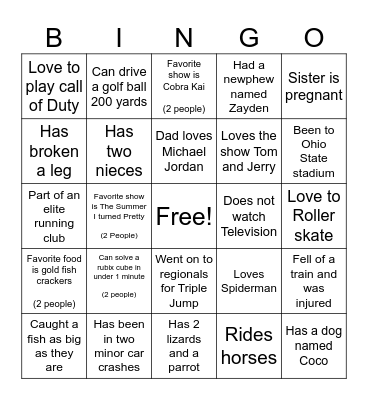 7/8 Class Bingo! Bingo Card