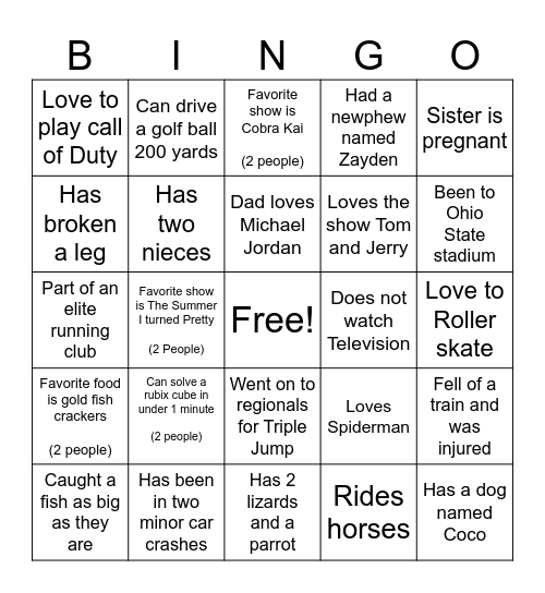 7/8 Class Bingo! Bingo Card