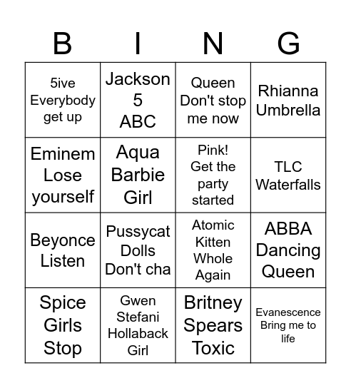 BEXS HEN PARTY Bingo Card