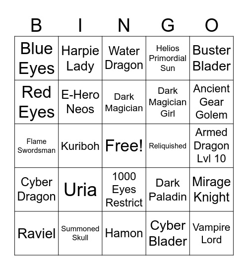 YINGO Bingo Card