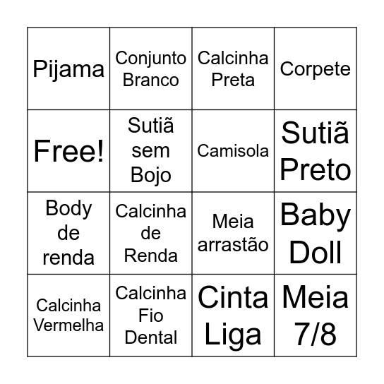 Chá da Ana Paula Bingo Card