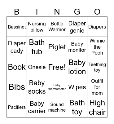 Gift Bingo Card