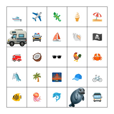 I SPY….. FLORIDA! Bingo Card