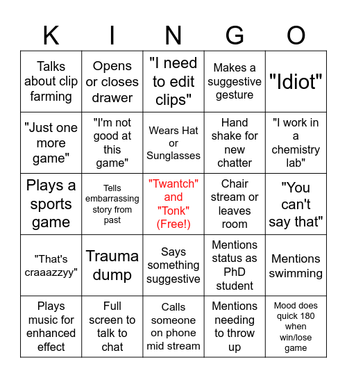 KITINGO Bingo Card
