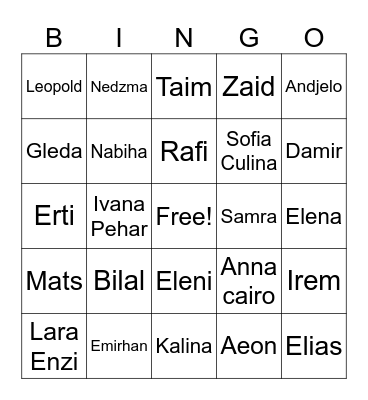 Sarah’s Birthday Bingo Card