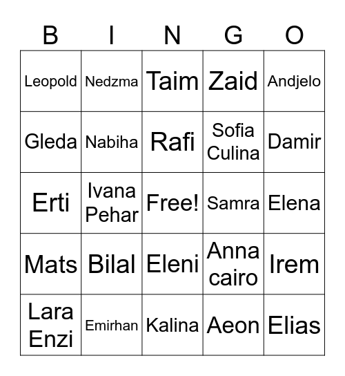 Sarah’s Birthday Bingo Card