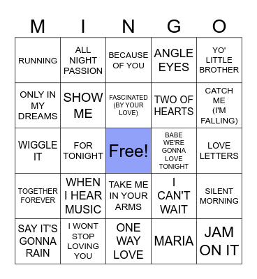 FREESTYLE DANCE MUSIC Bingo Card