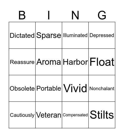 Waterhouse Bingo Card