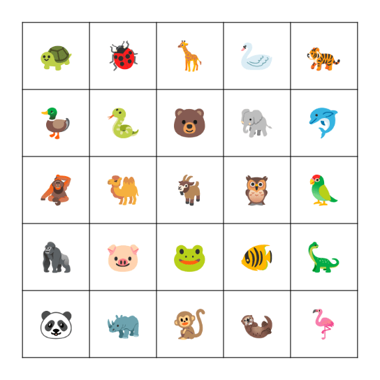 I SPY…. At The Zoo Bingo Card