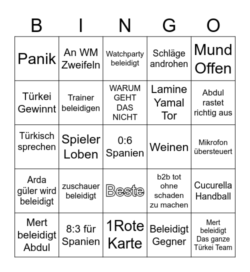 Schradin Bingo Card