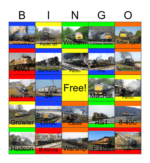 Railroads 2000-2010 Bingo Card