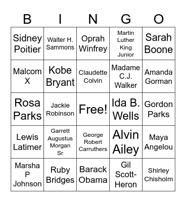 Black Excellence Bingo Card