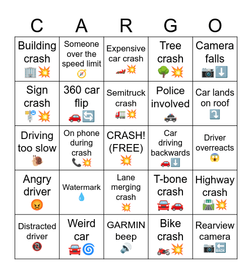 Cargo! Bingo Card