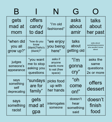 gma bingo Card