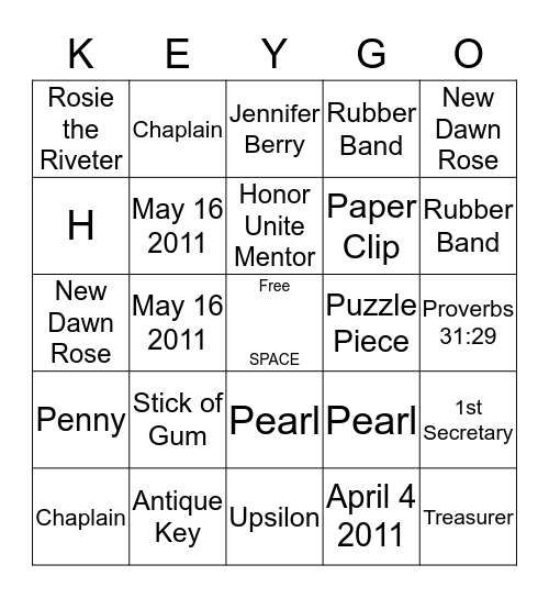 BINGO with a TWIST Bingo Card