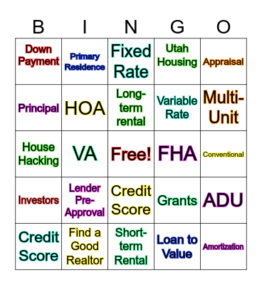 Homebuyer Workshop Bingo Card