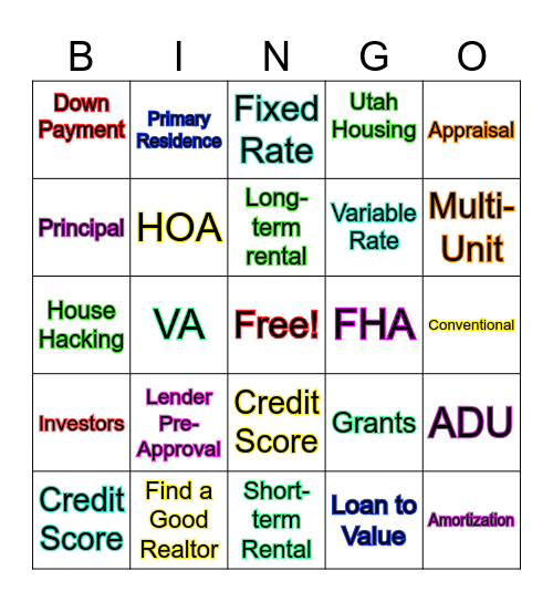Homebuyer Workshop Bingo Card