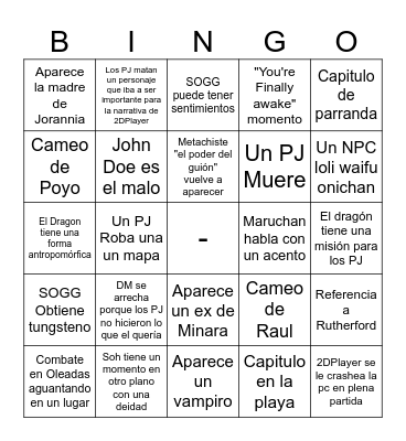 EBERRON YIWV Bingo Card