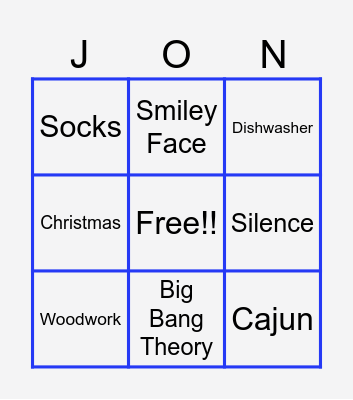 Bingo with Jon Bingo Card