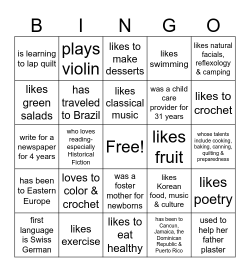 FIND A SISTER WHO Bingo Card