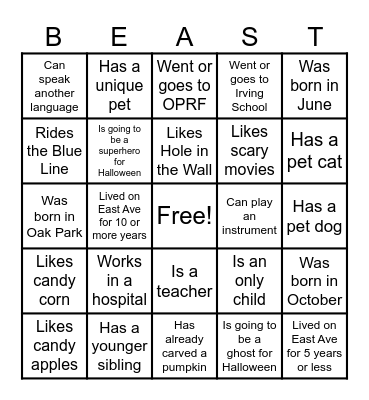 Find Someone Who... Bingo Card