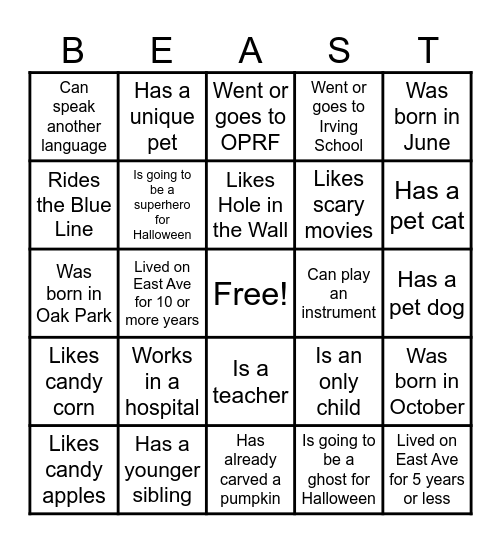 Find Someone Who... Bingo Card
