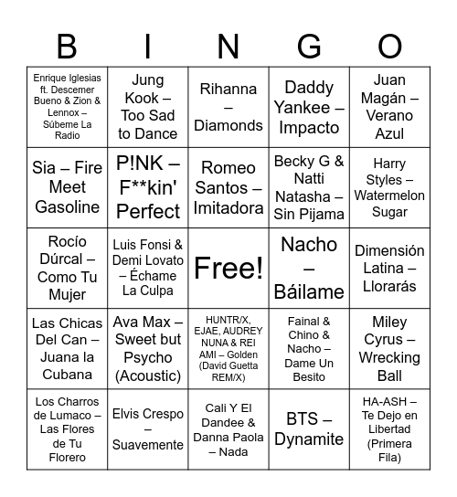 Cumple Gio Bingo Card