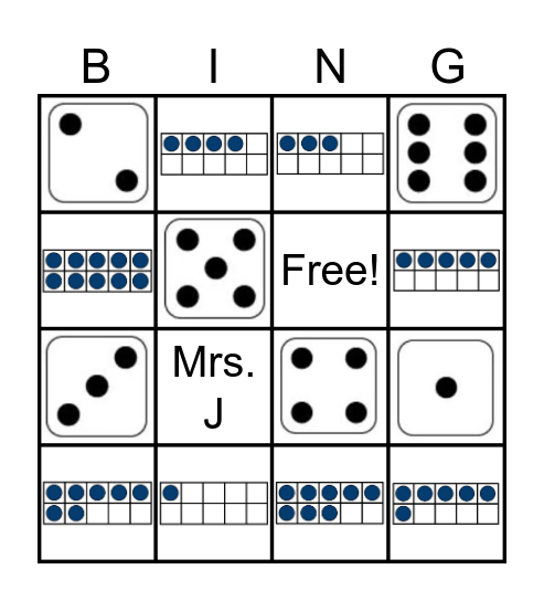 Ten Frames BING Bingo Card