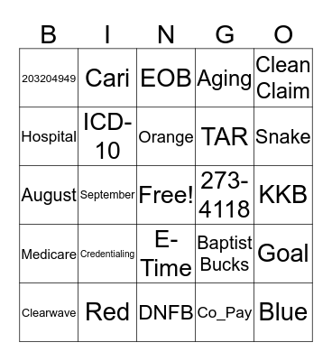 D-Bingo Card