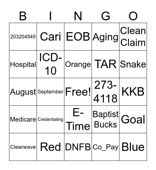 D-Bingo Card