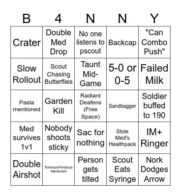 CM Scrim Bingo Card Bingo Card