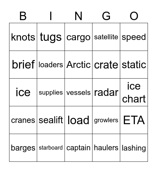 HIGH ARCTIC HAULERS Bingo Card