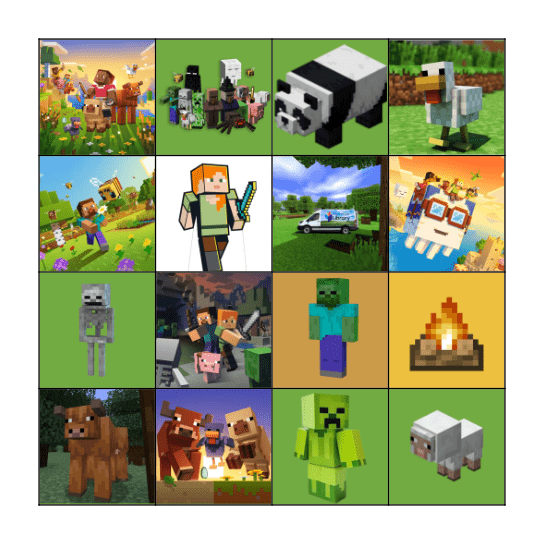 Pepíčkovo Minecraft BINGO Card