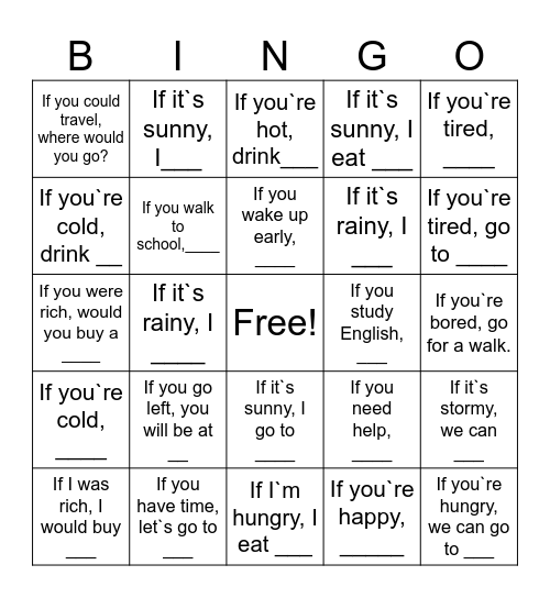 If Bingo Card