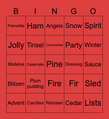 Christmas bingo Card