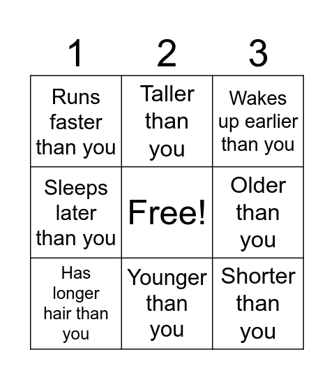 Find someone who is... Bingo Card