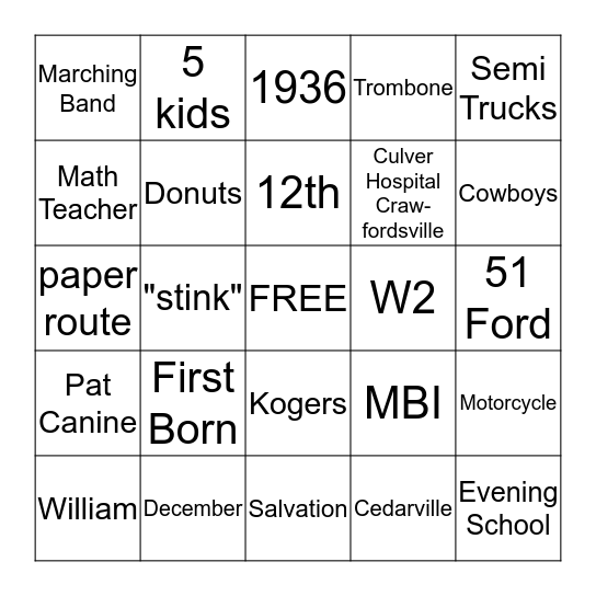 Happy 80th Birthday!!!   Bingo Card