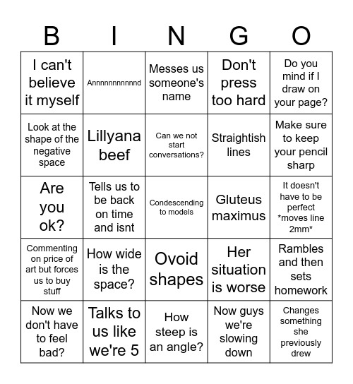 Deborah Bingo Card