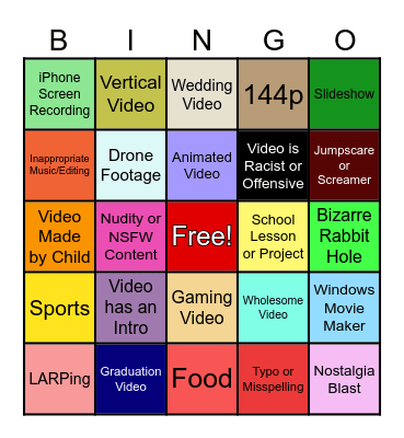 YouTube Archaeology Bingo Card