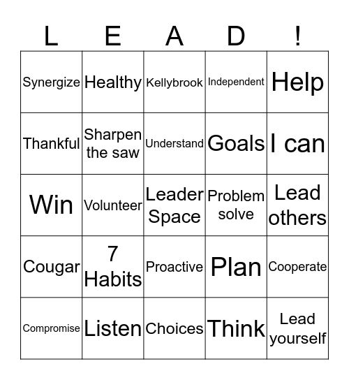 Leader Bingo Card