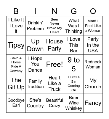 Country Party! Bingo Card